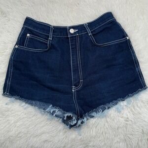 Vintage Gitano Denim Shorts Hot Shorts Frayed Hem‎ High Waist 90s Y2K Size 25